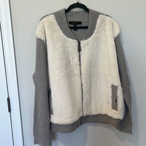 Ashley Stewart Faux Fur Knit Jacket 22/24